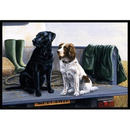 Carolines Treasures Carolines Treasures BDBA0341JMAT On the Tailgate Labrador & Springer Spaniel Indoor or Outdoor Mat; 24 x 36 BDBA0341JMAT